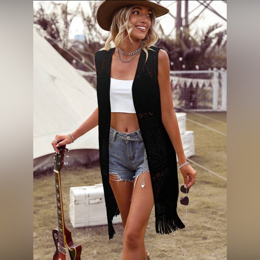 Crochet Vest With Fringe